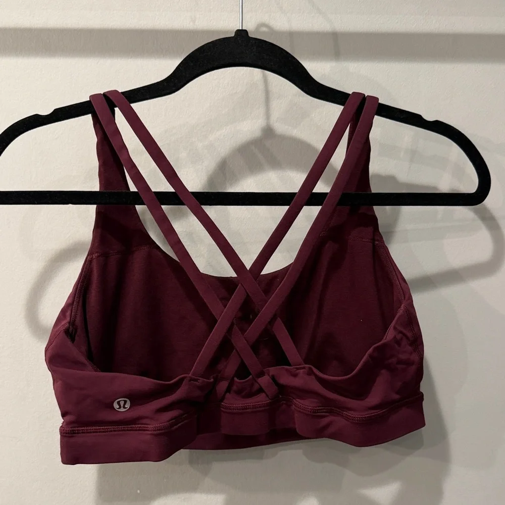 Lululemon Athletica Dark Red Strappy Sports Bra - Picture 2 of 3